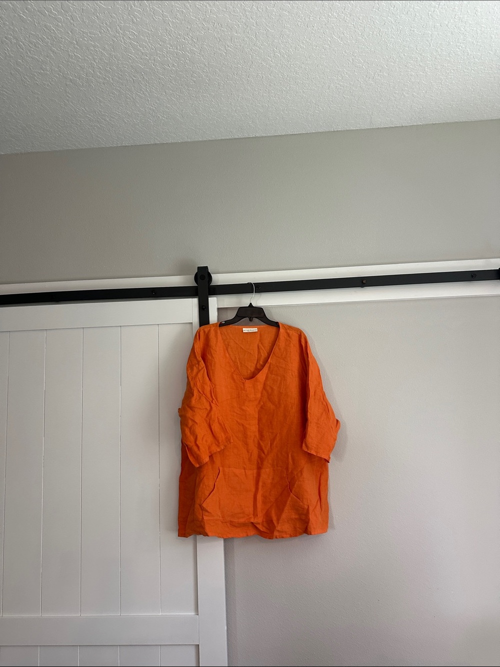 bryn Walker Orange Linen Tunic Top
